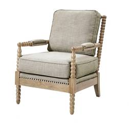 Madison Park Sunnee Light Grey/Camel Oak Armchair 35.8"