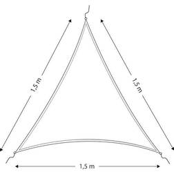 Cockpit solsejl/presenning trekantet 3 x 3 x 3m