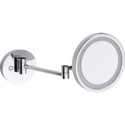 Kriss sminkspegel, Ø20 cm, belysning, krom