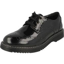 Start-rite Black Leather Wide Fit School Shoes