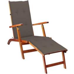 vidaXL Acacia Solide Chaise de Terrasse Longue de Patio Transat de Jardin Bain de Soleil Extérieur