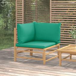 vidaXL Divano Angolare Giardino con Cuscini Verdi in Bambcod mxl 94679 Set da Lounge da Esterno