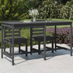 vidaXL Tavolo da Giardino Grigio 203.5x90x110 cm Legno Massello di Pino