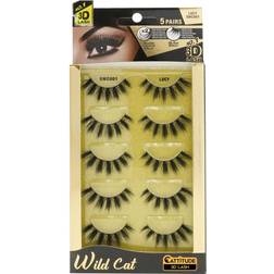 Ebin york cattitude 5 pair wild cat 3d lash super soft tapered fibers