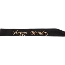 Hisab Joker Ordensbånd Happy Birthday Guld/Sort