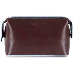 Piquadro Blue Square Toilet Bag Leather - Brown