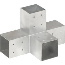 vidaXL Connector X Shape Galvanised Metal Silver