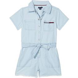 Tommy Hilfiger Girl's Little Kids' Denim Romper Jane Wash Jane Wash