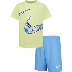 Nike Boys 4-7 Wrap Around Logo Tee & Shorts Set, Boy's, Brt Blue