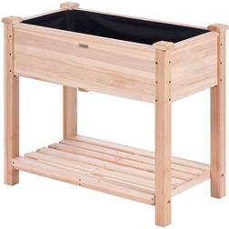 VEVOR Jardiniere 86x46x76 cm Lit de Jardin Sureleve en Bois de Sapin Patio Balcon Couleur