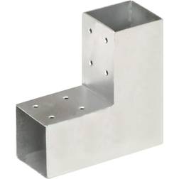 vidaXL stolpebeslag L-form 71x71 galvaniseret metal 118cm