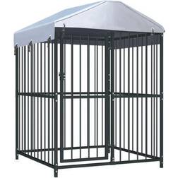 vidaXL Outdoor Dog Kennel with Roof 47.2'x47.2'x59'