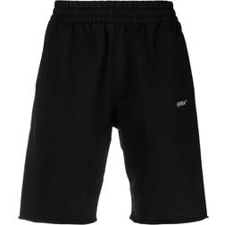 Off-White C/O Virgil Abloh Mens Black Scribble Graphic-print Cotton-jersey Shorts