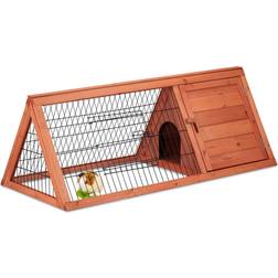Relaxdays Rabbit Hutch, House & Enclosure, 2 HxWxD Bunny Cage inside