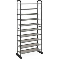 Costway 10-Tier Free-Standing Black Shoe Rack