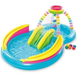 Intex Piscina Hinchable Infantil Centro De Juegos Con Arco Iris Y Tobogán