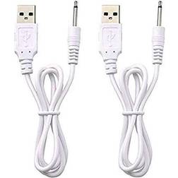 None Replacement dc charging cable usb charger cord 2.5mm 2 pack