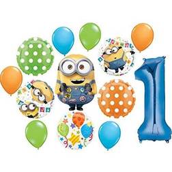 Minions 1st Birthday Party Supplies Despicable Me Otto Balloon Bouquet Decorations