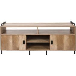 LuxenHome Light Oak Stand TV Bench