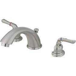 Kingston Brass GKB968 Widespread Bathroom Faucet Brushed Nickel Grey, Nickel