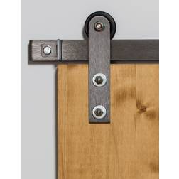 Leatherneck Hardware 84 Inch Side Mounted Light Sliding Barn Door Brushed Nickel