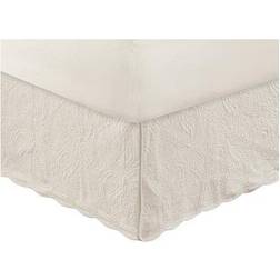 Greenland Home Fashions Paisley Quilted Bed Skirt Valance Sheet White