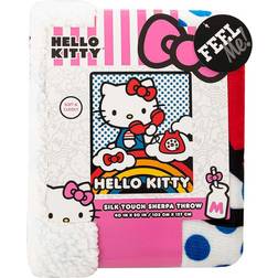Northwest Northwest Hello Kitty On The Phone Silk Touch Sherpa Blankets White, Red, Blue (152.4x127cm)