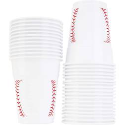 Amazaque Baseball Party Cups for 30 Guests in Red/White Wayfair Red/White