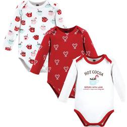 Hudson Baby Unisex Baby Cotton Long-Sleeve Bodysuits, Hot Cocoa, 12-18 Months