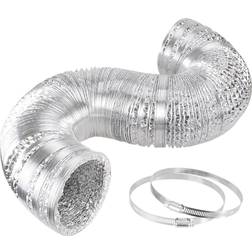 Ipower glduct4x8c 4 inch 8 feet non-insulated flex air aluminum foil ducting