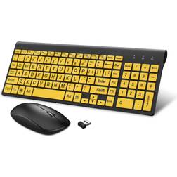 Wireless Large Print Keyboard and Mouse Combo