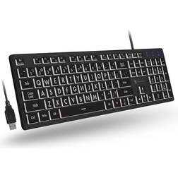 Wired Large Print Backlit Keyboard USB