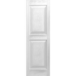 Ekena Millwork Builders Edge 12 in. x 51 in. Raised Panel Vinyl Exterior Shutters Pair in White