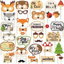 35 pcs woodland animal photo booth props wild one camping forest theme party fav