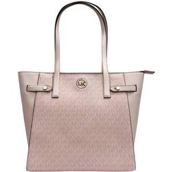 Michael Kors Carmen Large North South Zip Tote MK Signature - Powder Blush