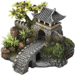 Europet Bernina Aquarium Decoration With Plants Aqua Della Gate Bridge Multicolore