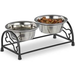 Relaxdays Dog Bowl Set Ornate Iron