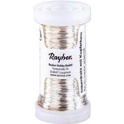 Rayher Silberdraht mit Kupferkern Basteldraht silber 0,4 Ø mm 100,0 m 1 Rolle