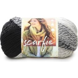 Lion Brand Cream/Black Scarfie Yarn