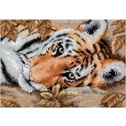 Dimensions Dimensions Gold Petite Counted Cross Stitch Kit 7"X5"-Beguiling Tiger 18 Count
