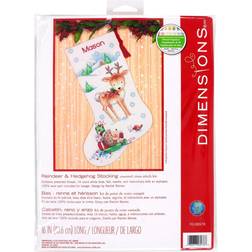 Dimensions Counted Cross Stitch Kit 16 Long-Reindeer Hedgehog Stocking 14 Count