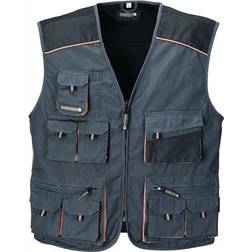 Terratrend Weste Gr.50 dunkelgrau/schwarz/orange