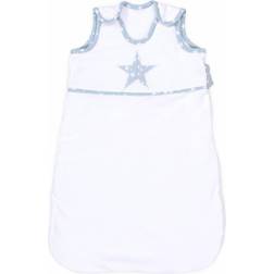 Babybay Cotton Slaapzak bio witte applicatie ster azuurblauw sterren wit Wit