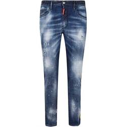 DSquared2 Skater Jeans Met Esdoornblad Tape - Blauw