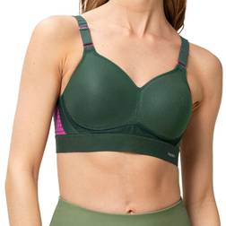 Triumph Triaction Hybrid Lite P Ex Racerback Sports Bra - Forest