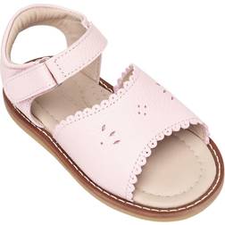 Girls' Classic Leather Scalloped Sandal, Toddler/Kids WHITE