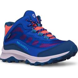 Merrell Kid's Moab Speed Mid Waterproof Hiking Boots - Blue/Berry/Turquoise