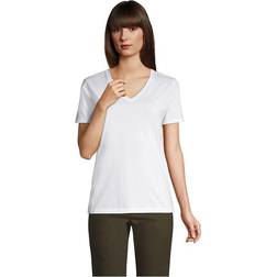 Supima Short Sleeve V-neck T-shirt Women White