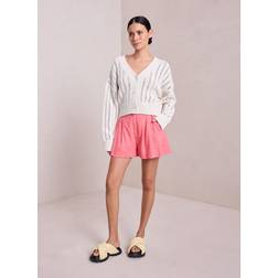 A.L.C. Mateo Pleated Linen-Blend Shorts - Pink