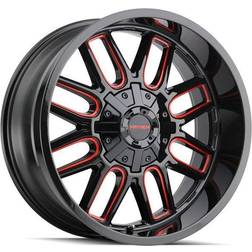 Mayhem Cogent Wheel, 20x10 with 5 on 127/139.7 Bolt Pattern - Black W/Prism Red 8107-2152BTR